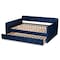 Baxton Studio Jona Blue Velvet and Button Tufted Full Size Daybed with Trundle 169-10846 - alternate 9